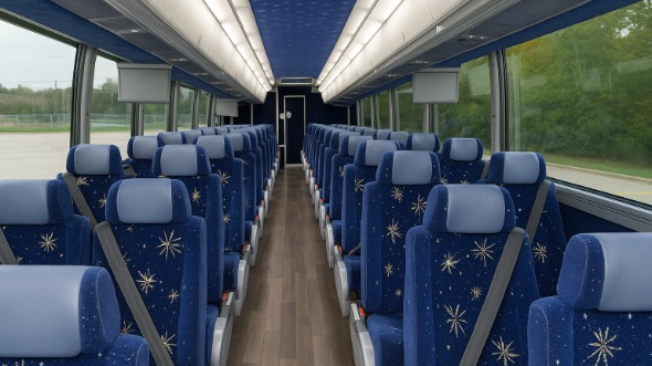 roseville 50 passenger charter bus inside