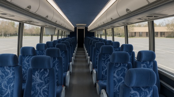 roseville 56 passenger charter bus inside